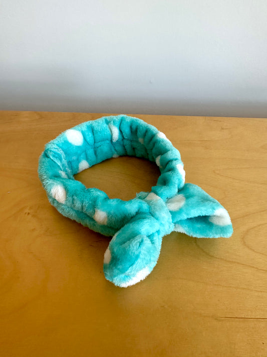 Blue Fleece Bow Headband/ 3-12m