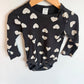 H&M Charcoal Hearts Bodysuit / 12-18m