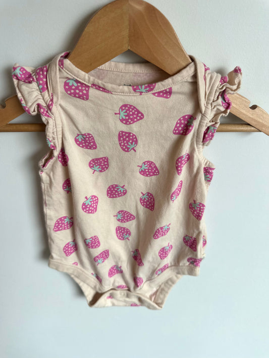 Strawberry Pattern Bodysuit / 6-12m