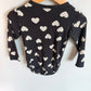 H&M Charcoal Hearts Bodysuit / 12-18m