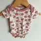Rouge Trim Floral Bodysuit / 3-6m