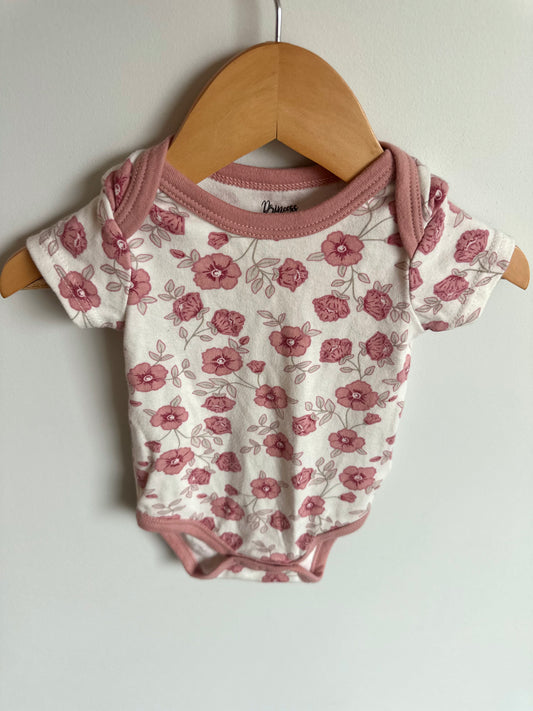 Rouge Trim Floral Bodysuit / 3-6m
