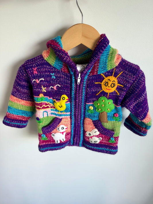 Made in Peru Purple Embroidered Sweater / 12m?