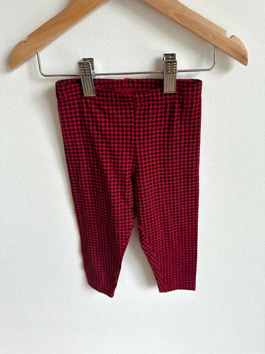 Red + Black Pattern Leggings / 18m