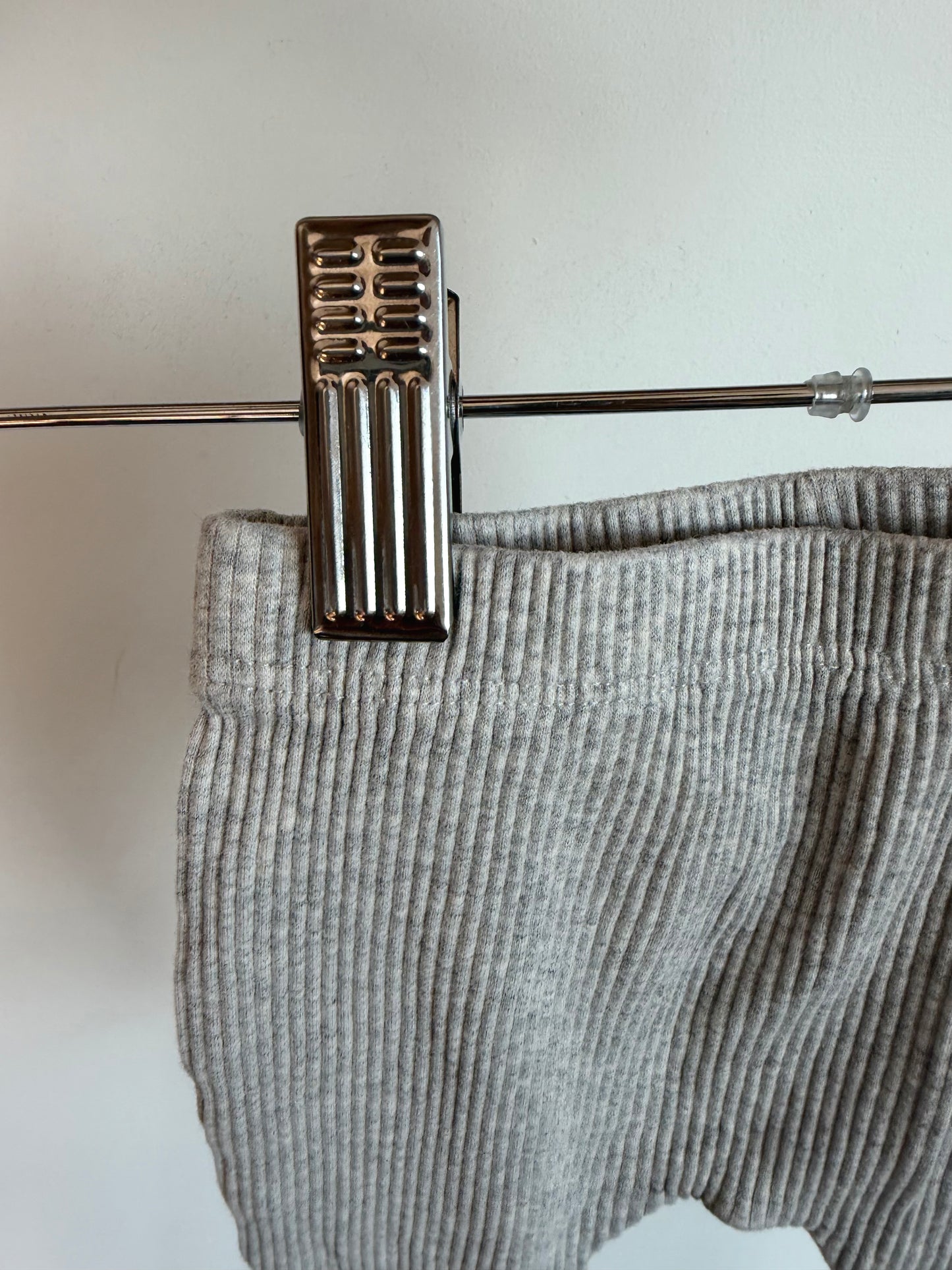 Zara Grey Rib Footed Pants / 0-1m