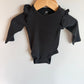 H&M Charcoal Organic Ribbed Bodysuit / 2-4m
