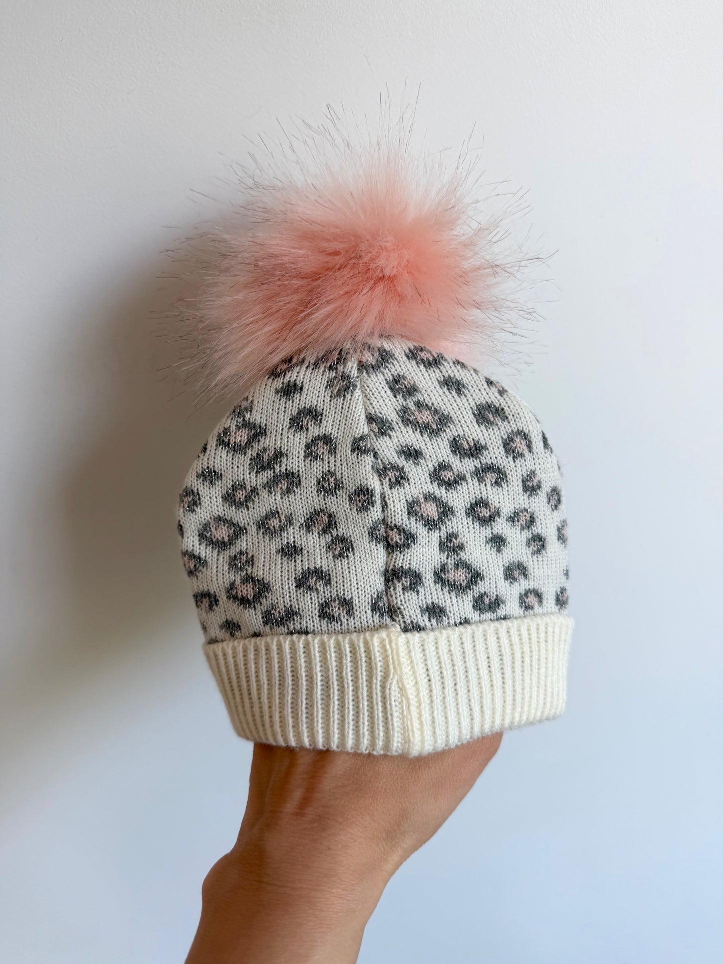 Animal Print Pom Pom Toque / 0-6m