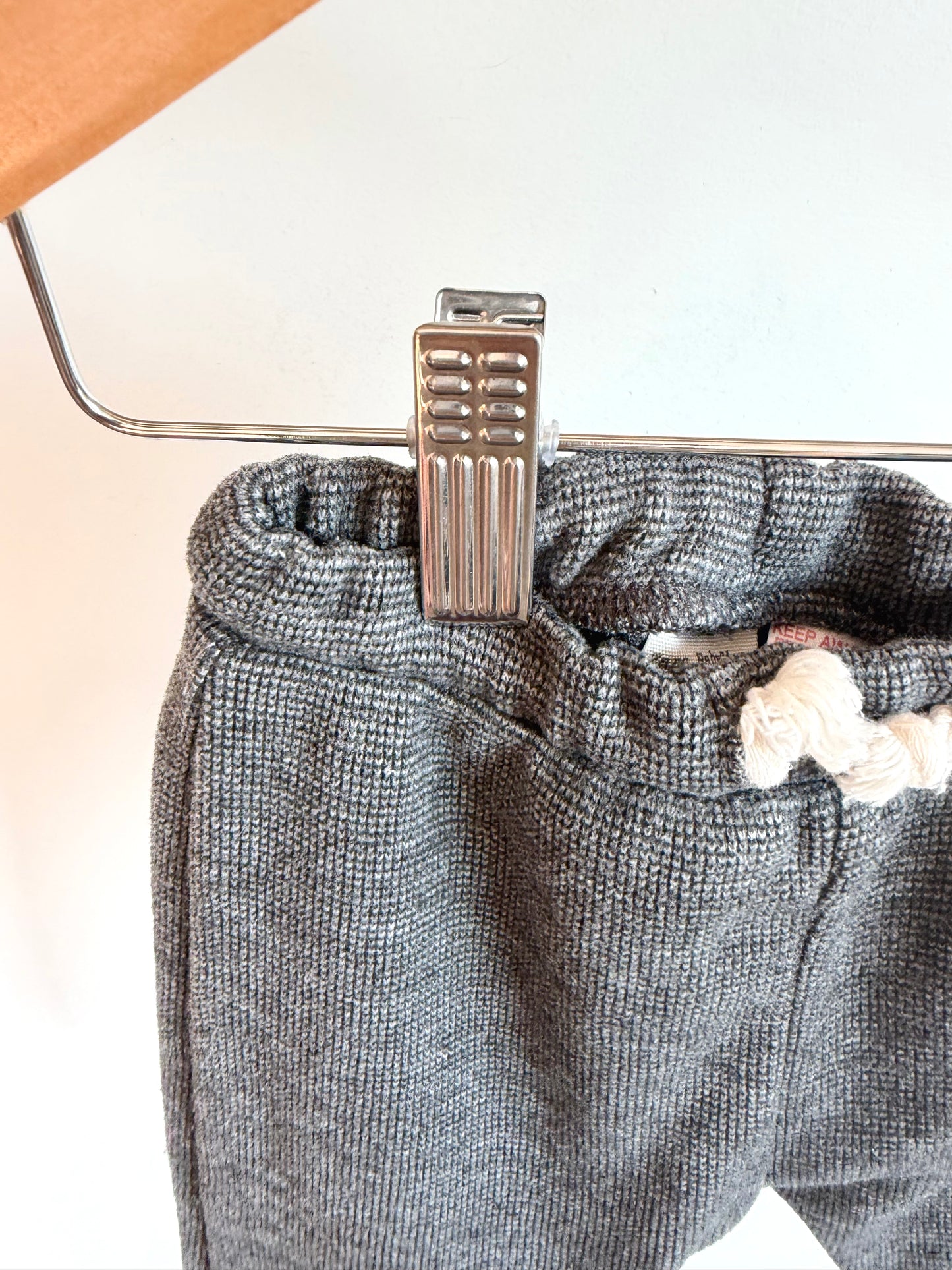 Zara Grey Plaid Knee Patch Pants / 9-12m