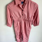 Pink Collared Long Sleeve Jumpsuit / 12-18m