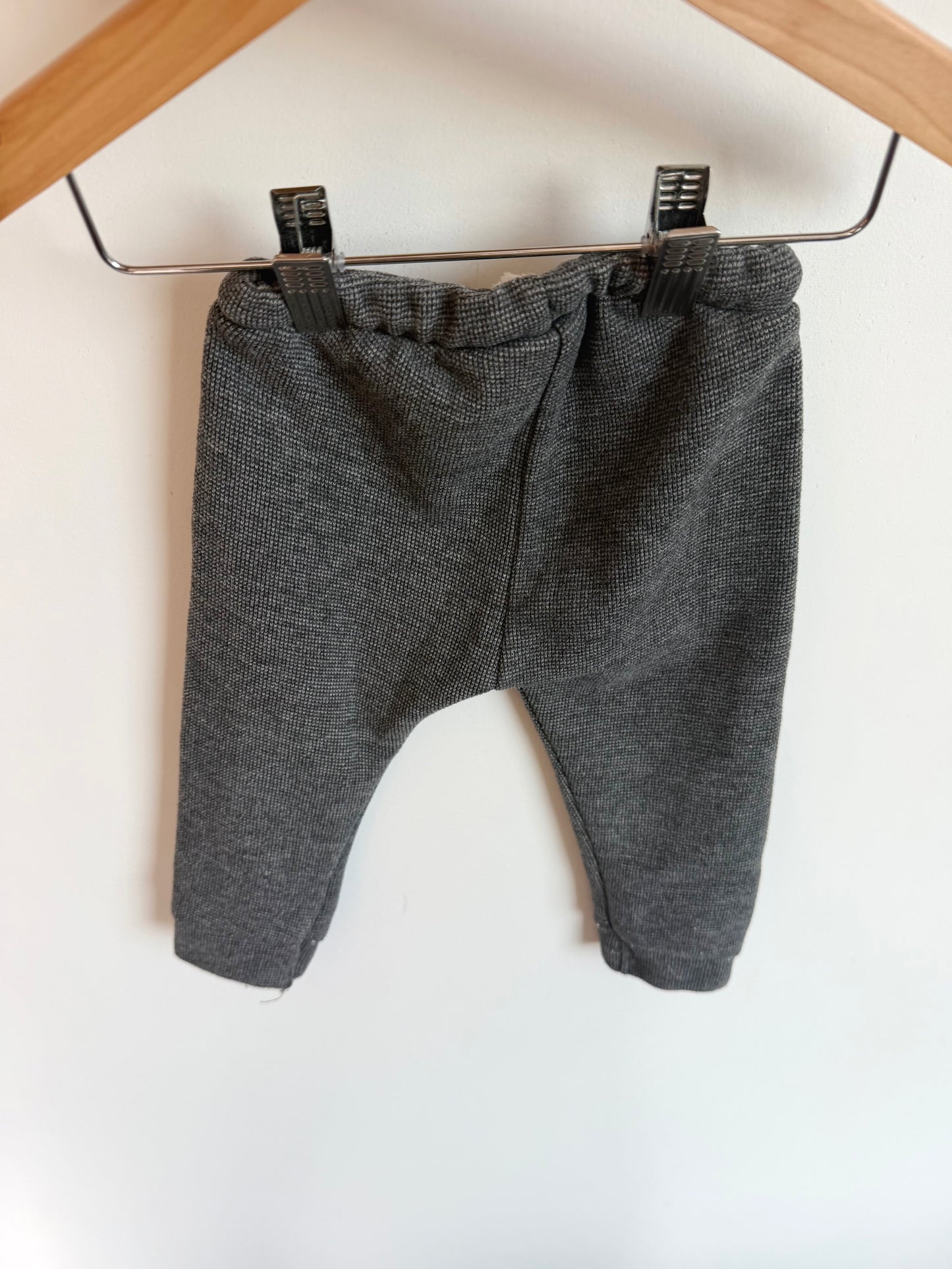 Zara Grey Plaid Knee Patch Pants / 9-12m