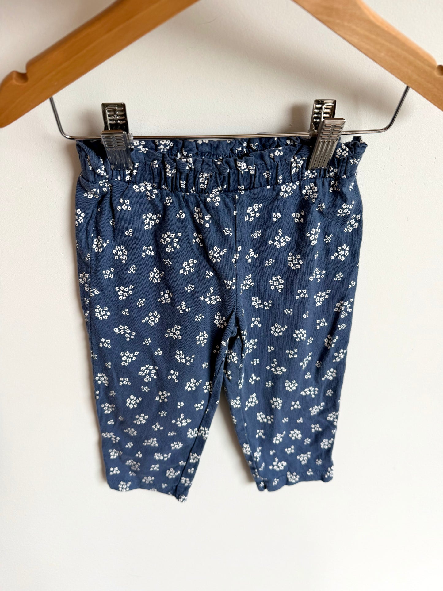 Blue Pants with White Flowers / 18m