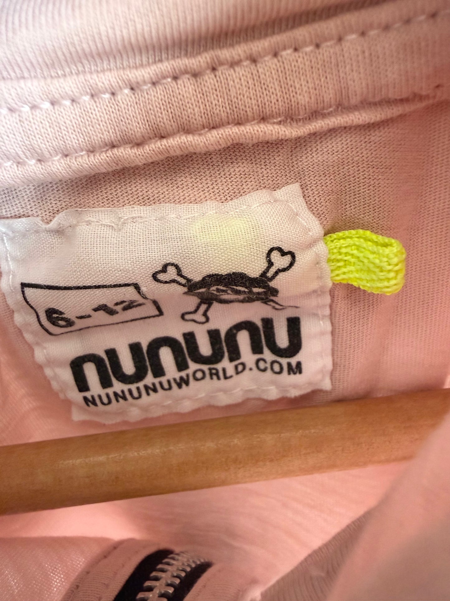 Nunuworld Kids Pink Zip Hoodie / 6-12m