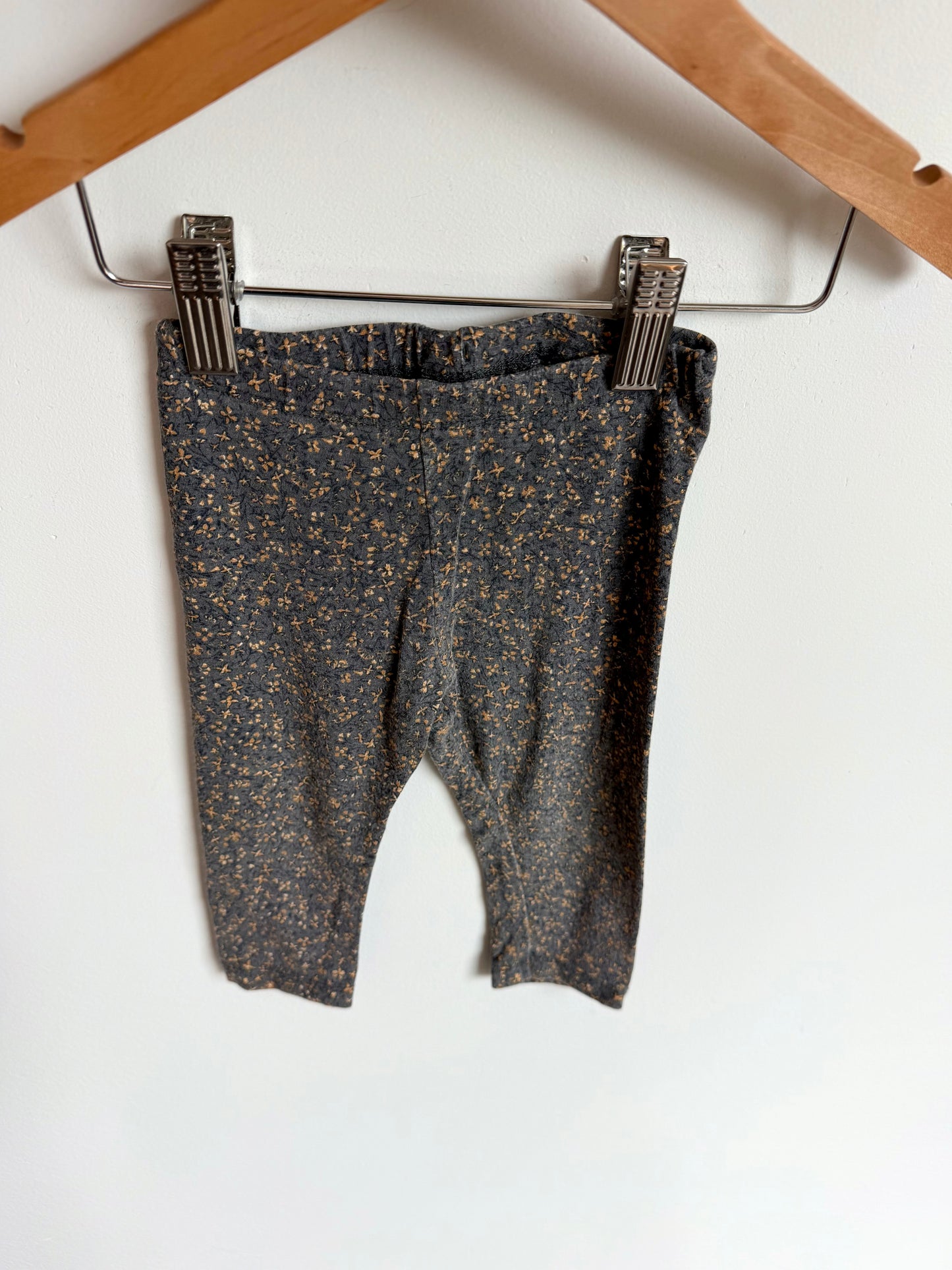 Wheat Sparkle Floral Pants / 6m