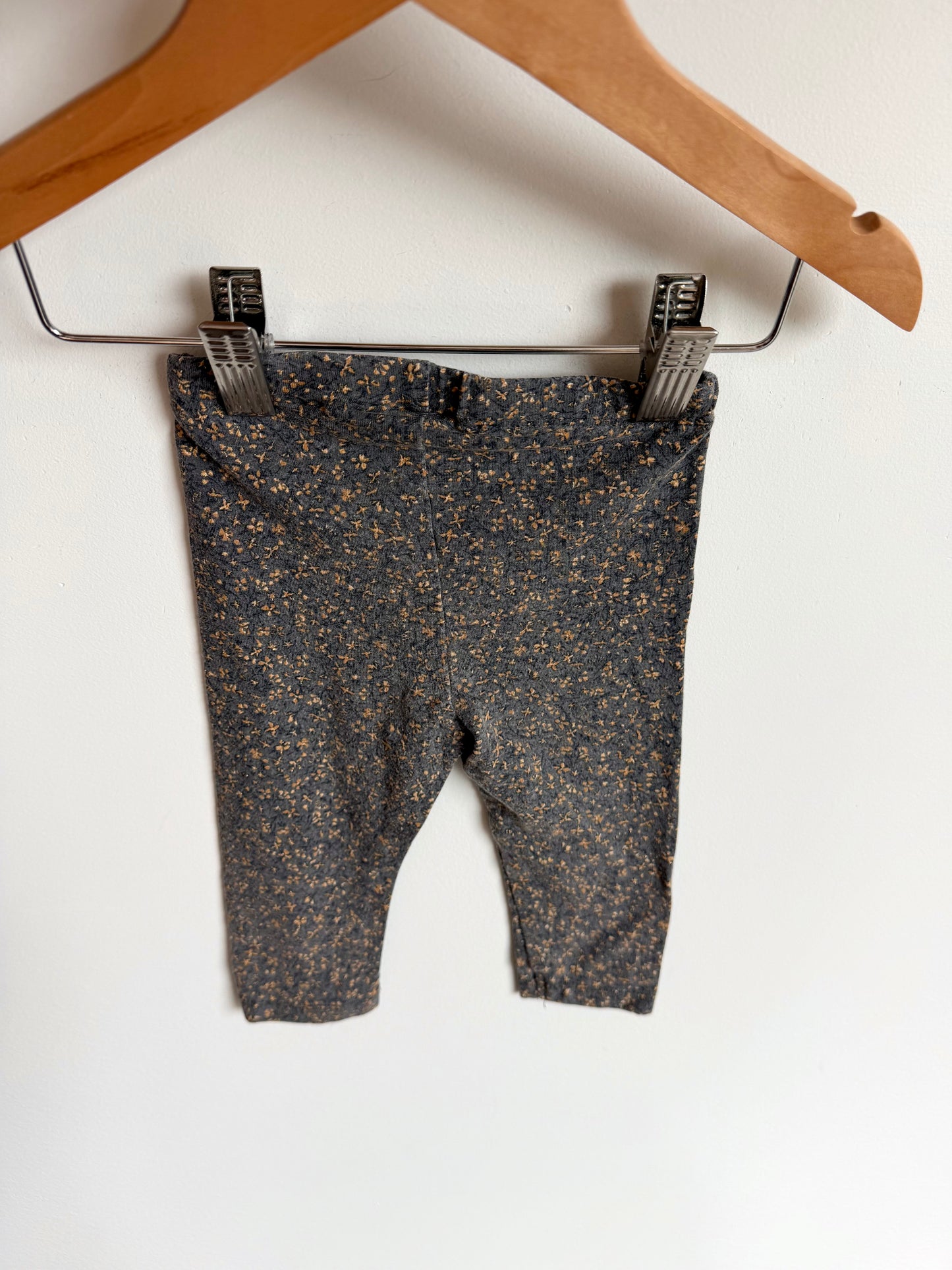 Wheat Sparkle Floral Pants / 6m