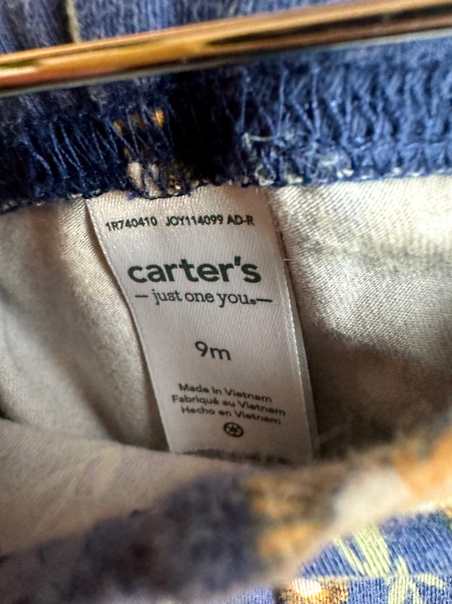 Navy Flower Pants / 9m