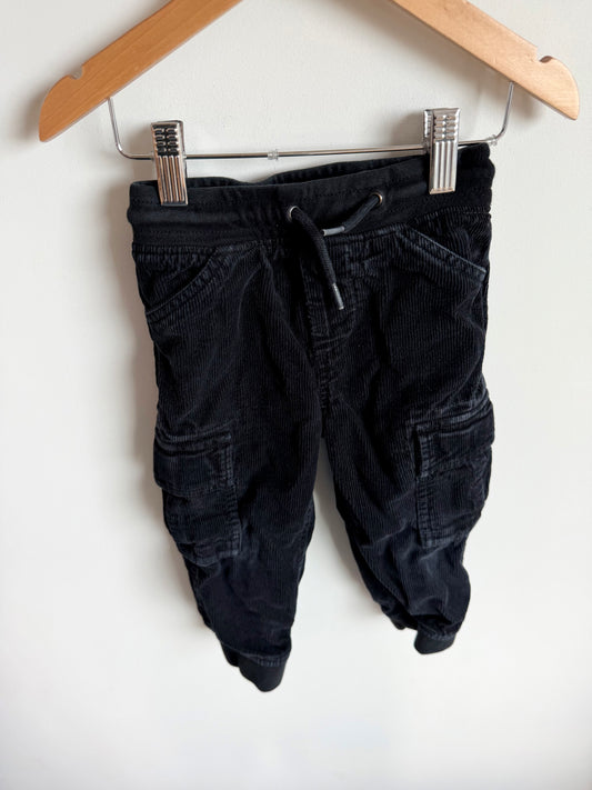 Black Corduroy Cargo Pants / 2T
