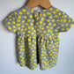Yellow Dot Striped Dress / 3-6m