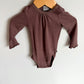Wheat Long Sleeve Wavy Hem Bodysuit / 9m