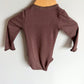 Wheat Long Sleeve Wavy Hem Bodysuit / 9m