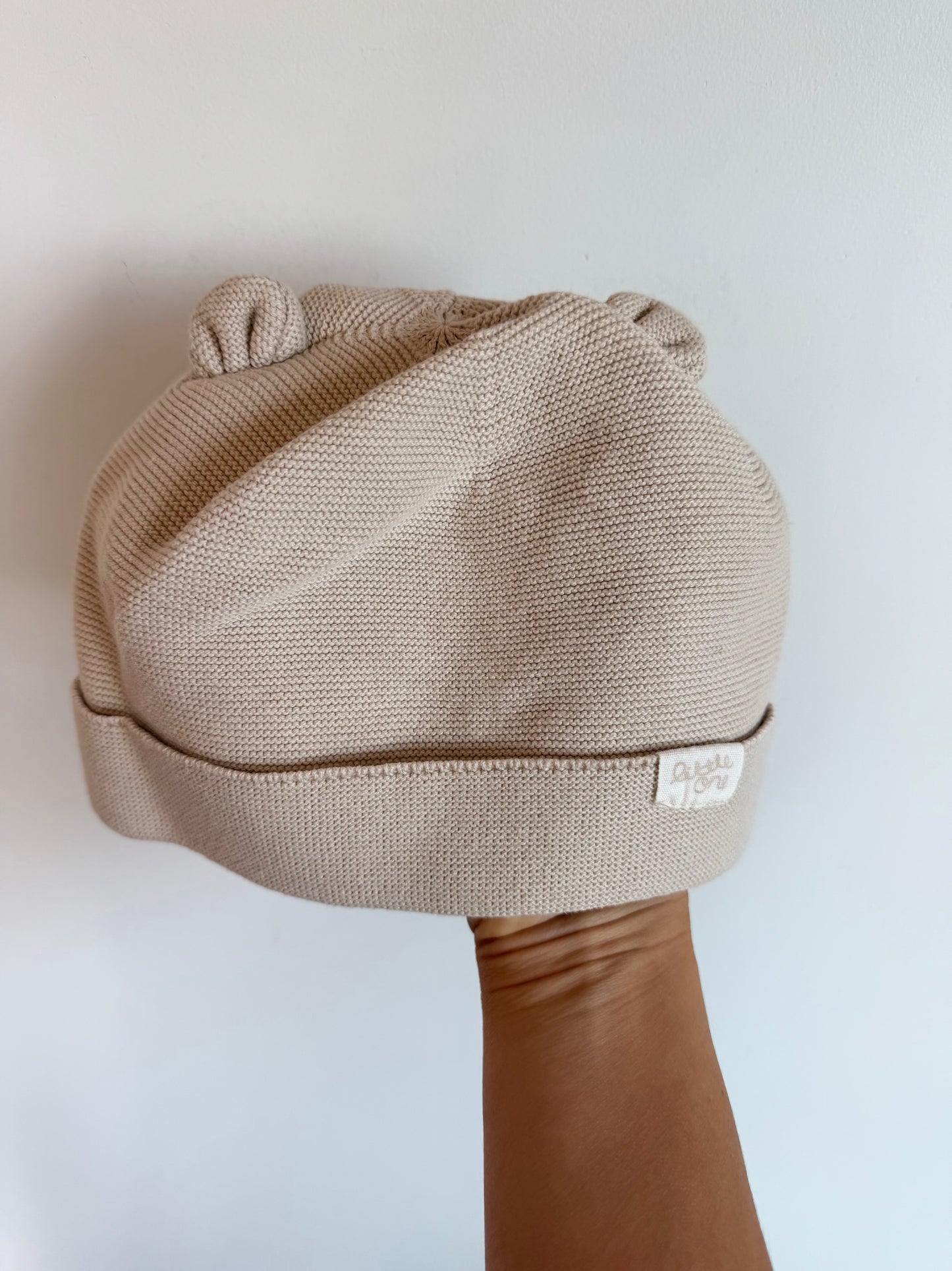 H&M Oat Knit Bear Ear Toque / 12-24m