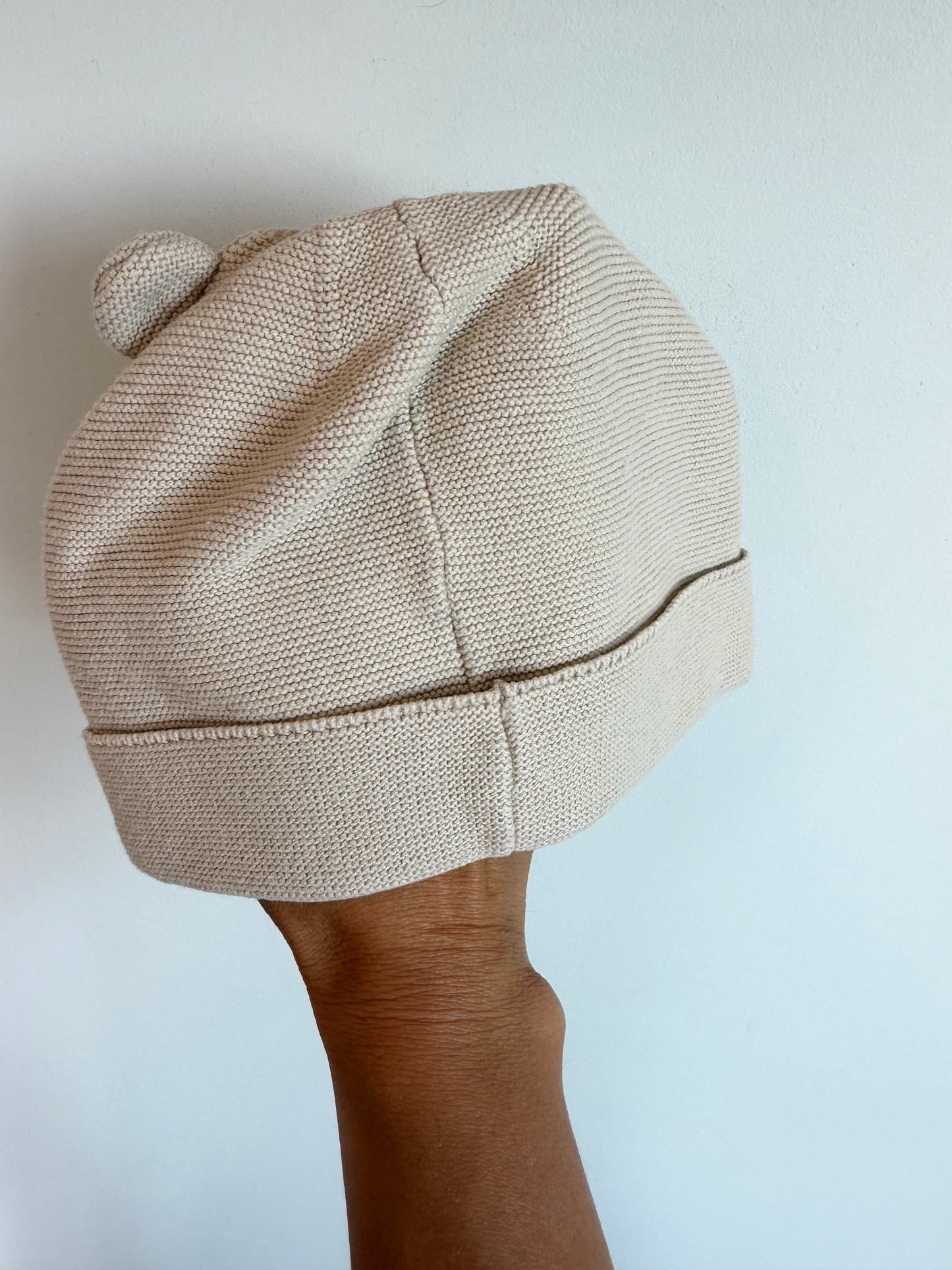 H&M Oat Knit Bear Ear Toque / 12-24m
