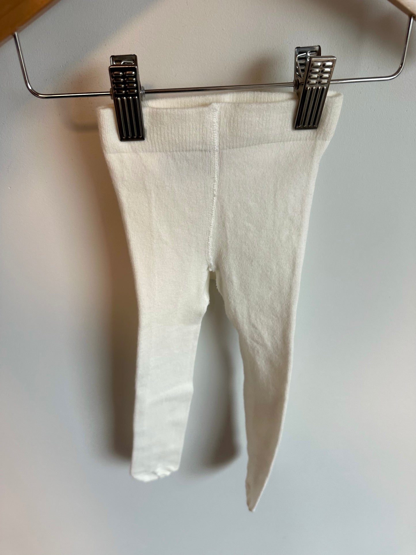 White Ruffle Bottom Tights / 6-12m