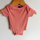 Coral Ribbed Bodysuit / 3-6m