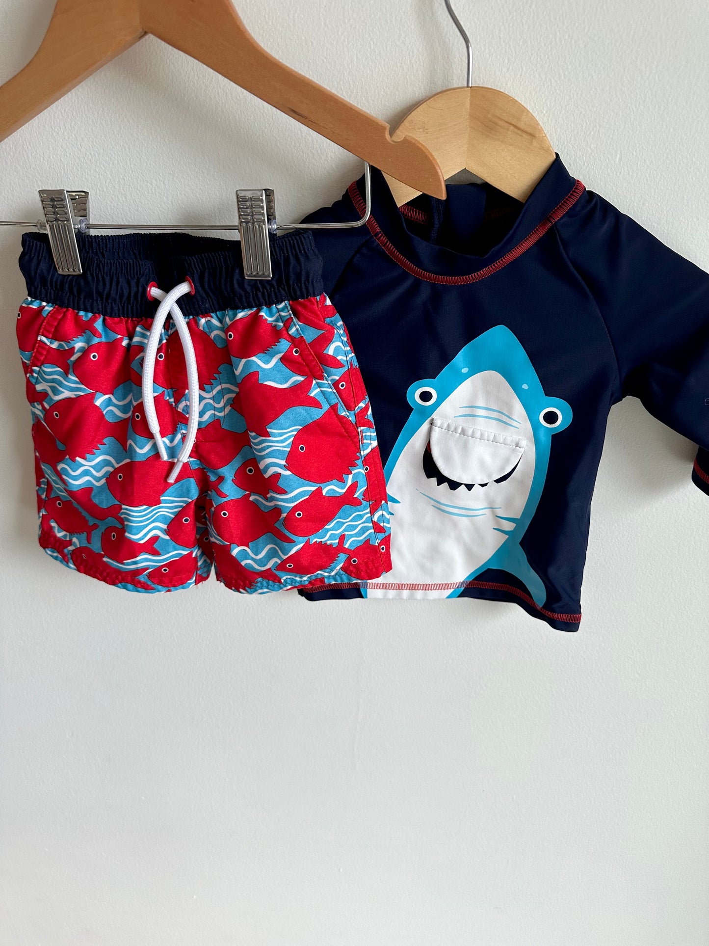 Shark Swim Top + Shorts Set / 9-12m