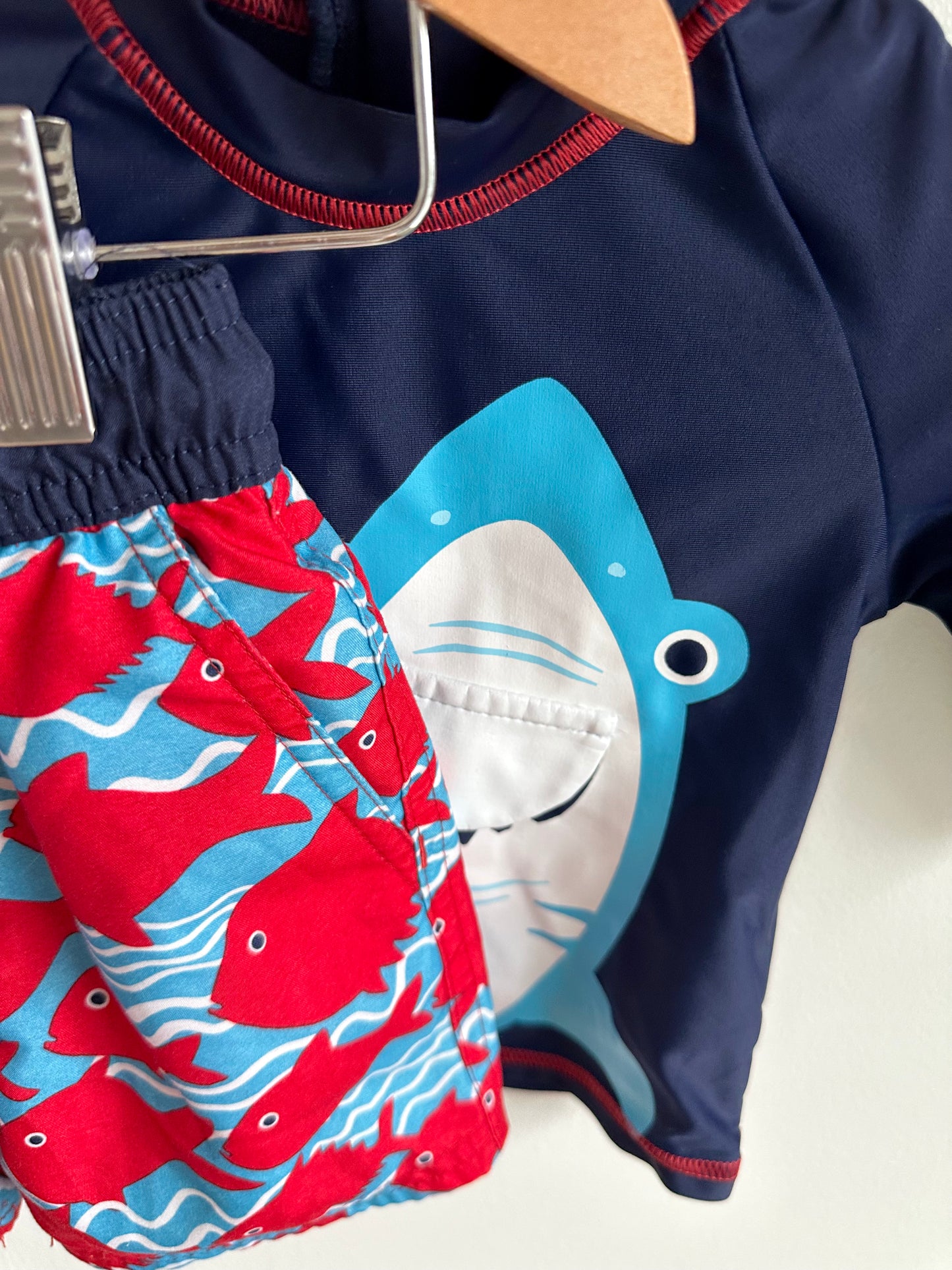 Shark Swim Top + Shorts Set / 9-12m