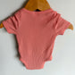 Coral Ribbed Bodysuit / 3-6m