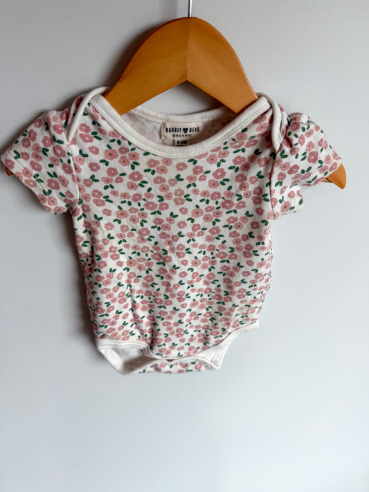 Pink Flower T-Shirt Bodysuit / 6-9m