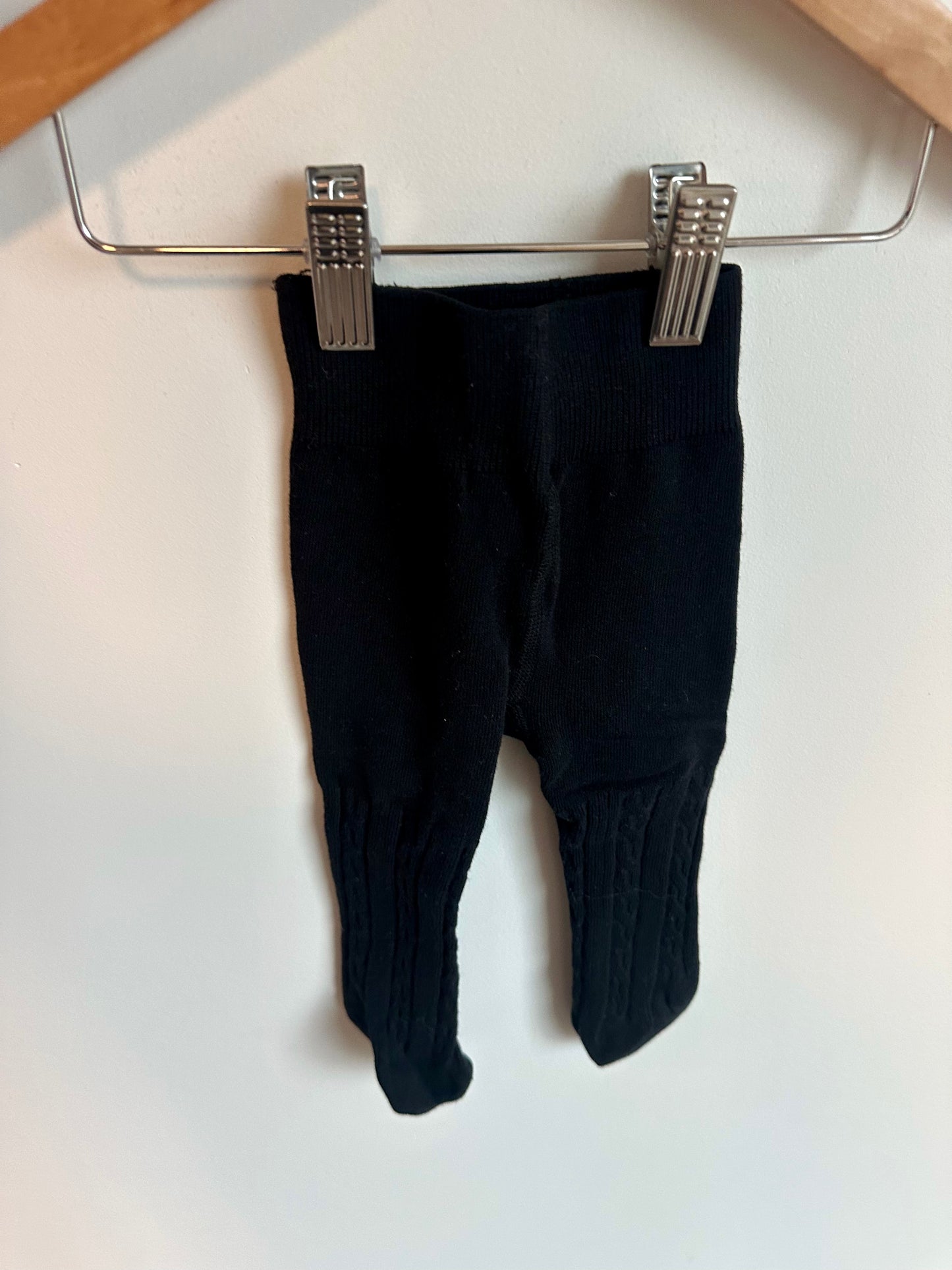 Black Cable Knit Tights / 6m?