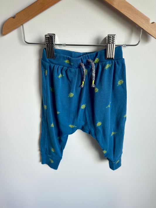 Blue Turtle Pants / 3-6m