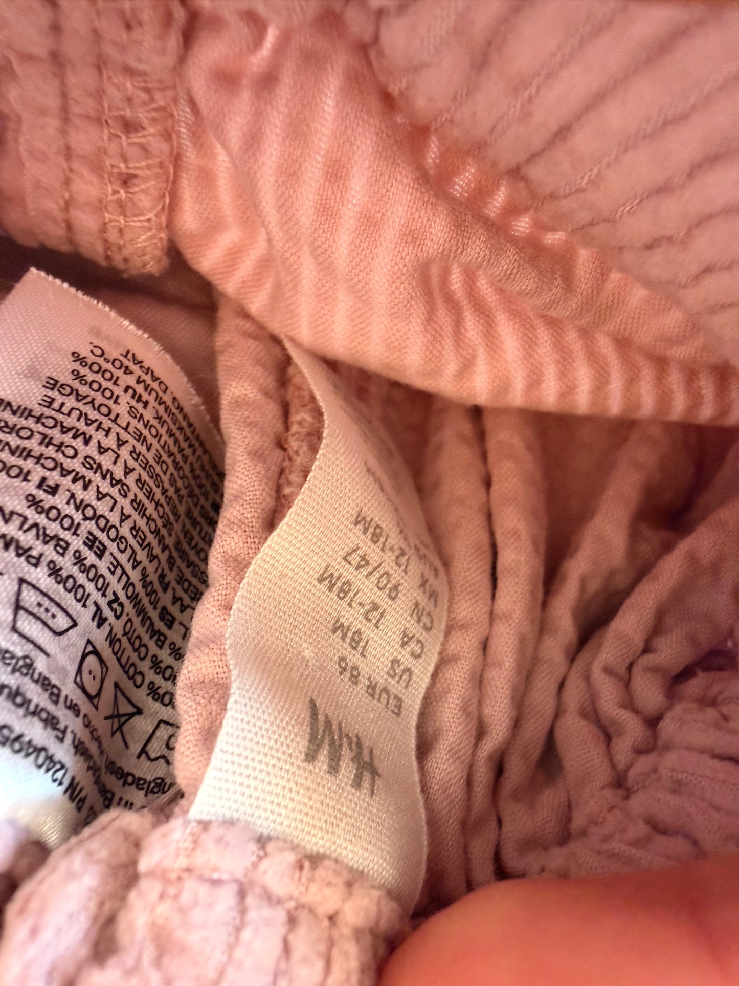 H&M Pink Cord Pants / 12-18m