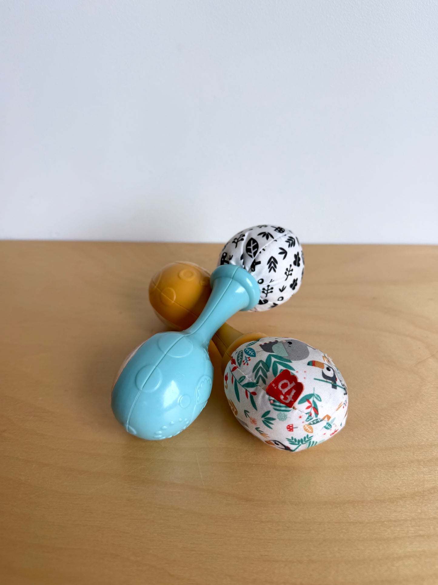 Blue + Yellow Cloth and Rattle Toy (No Shipping)