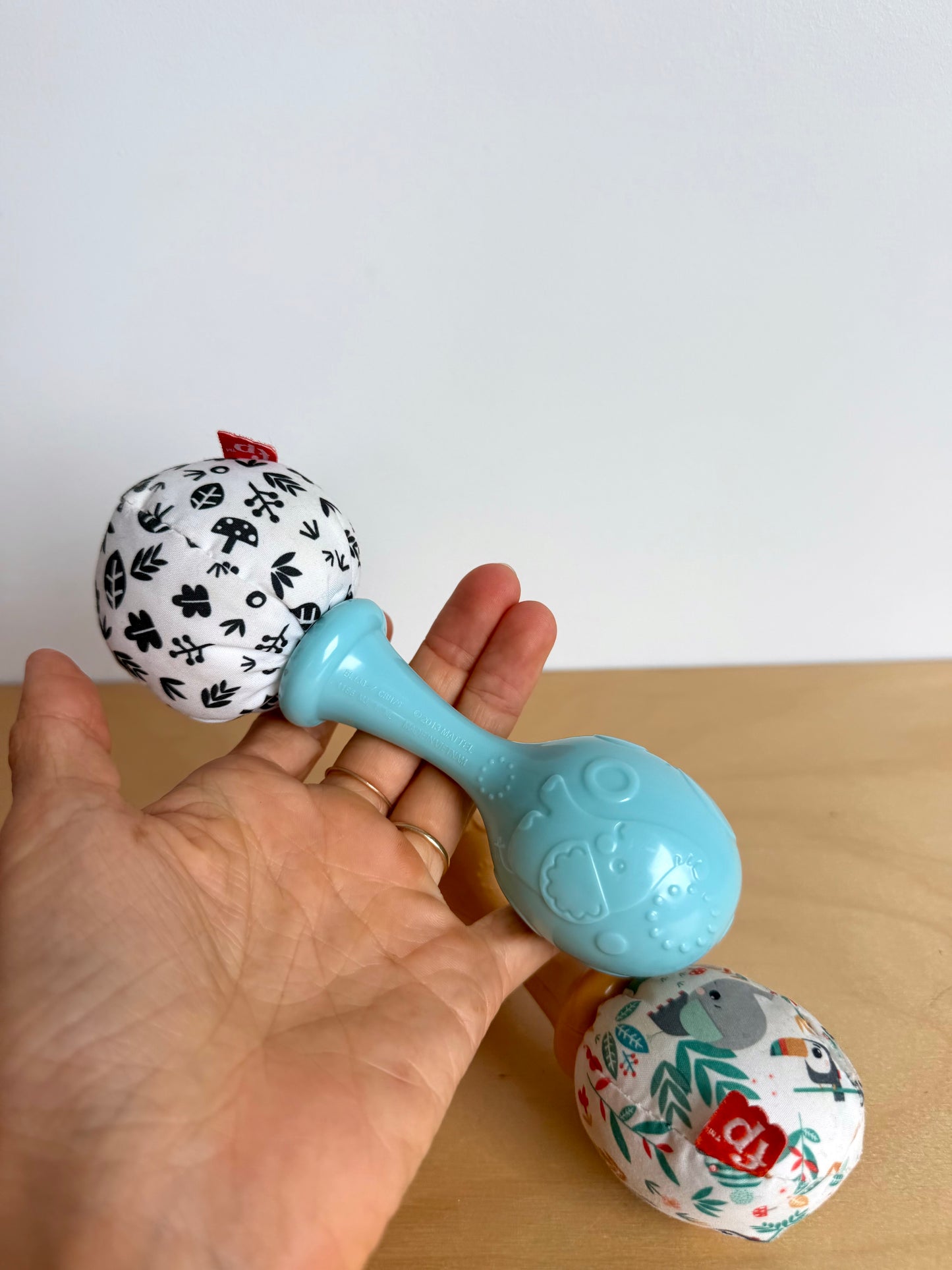Blue + Yellow Cloth and Rattle Toy (No Shipping)