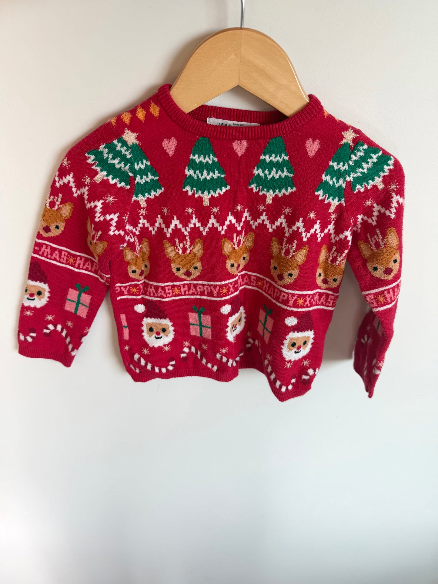 Red Happy X-MAS Sweater / 18-24m