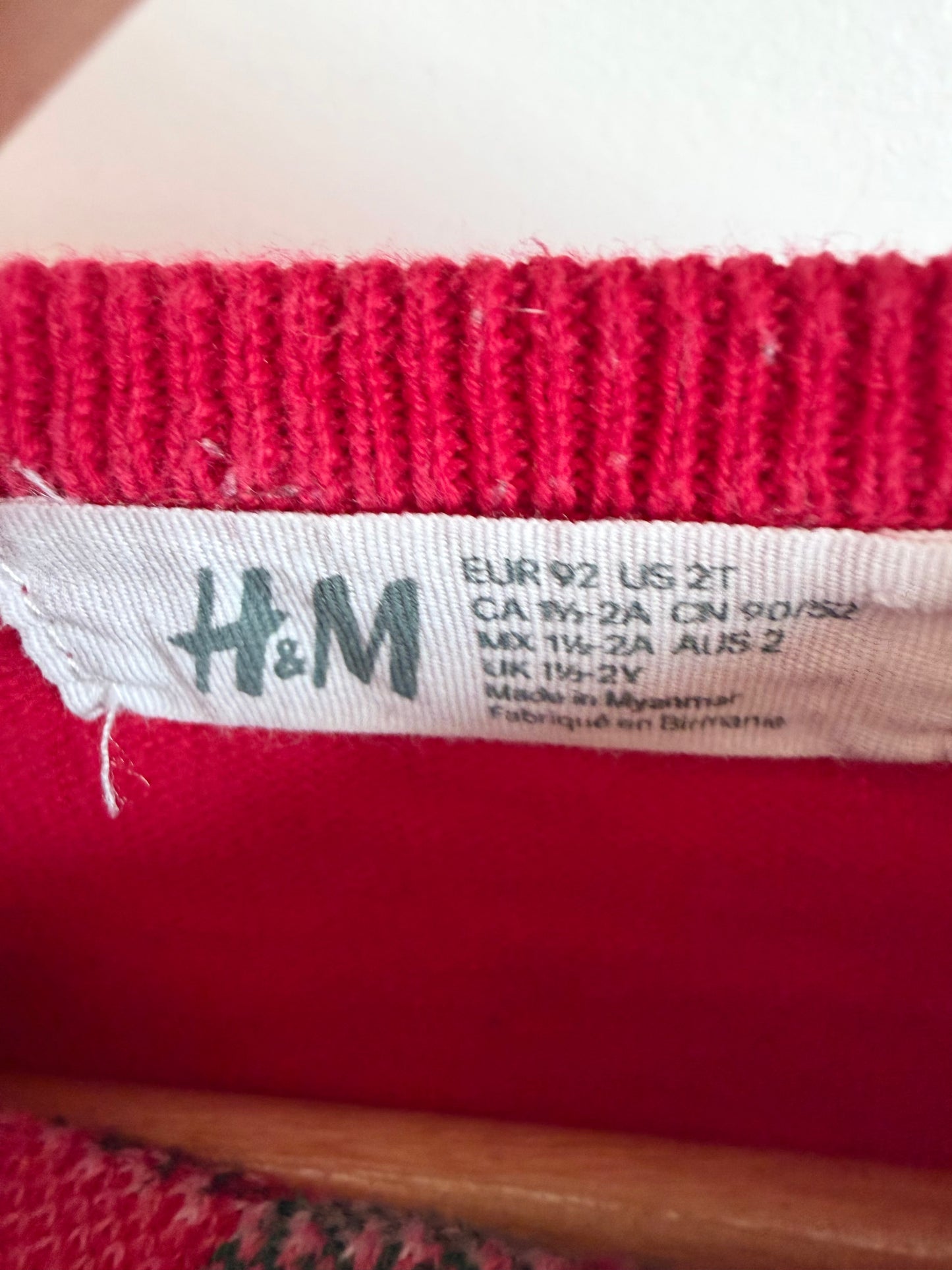 Red Happy X-MAS Sweater / 18-24m