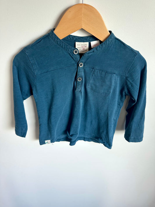 Deep Blue Long Sleeve Top / 12-18m