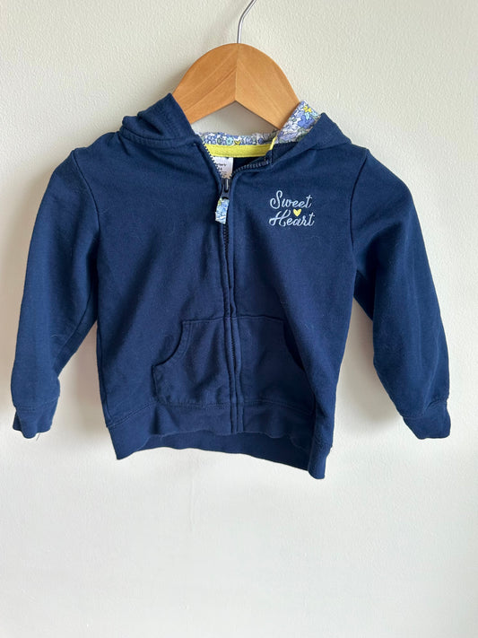 Navy Sweet Heart Hoodie / 18m