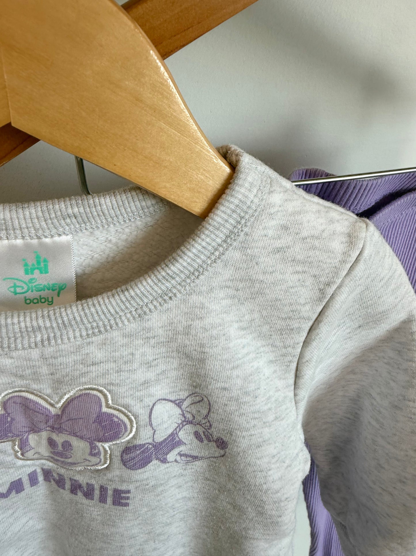 Minnie Sweater + Purple Pants Set / 24m