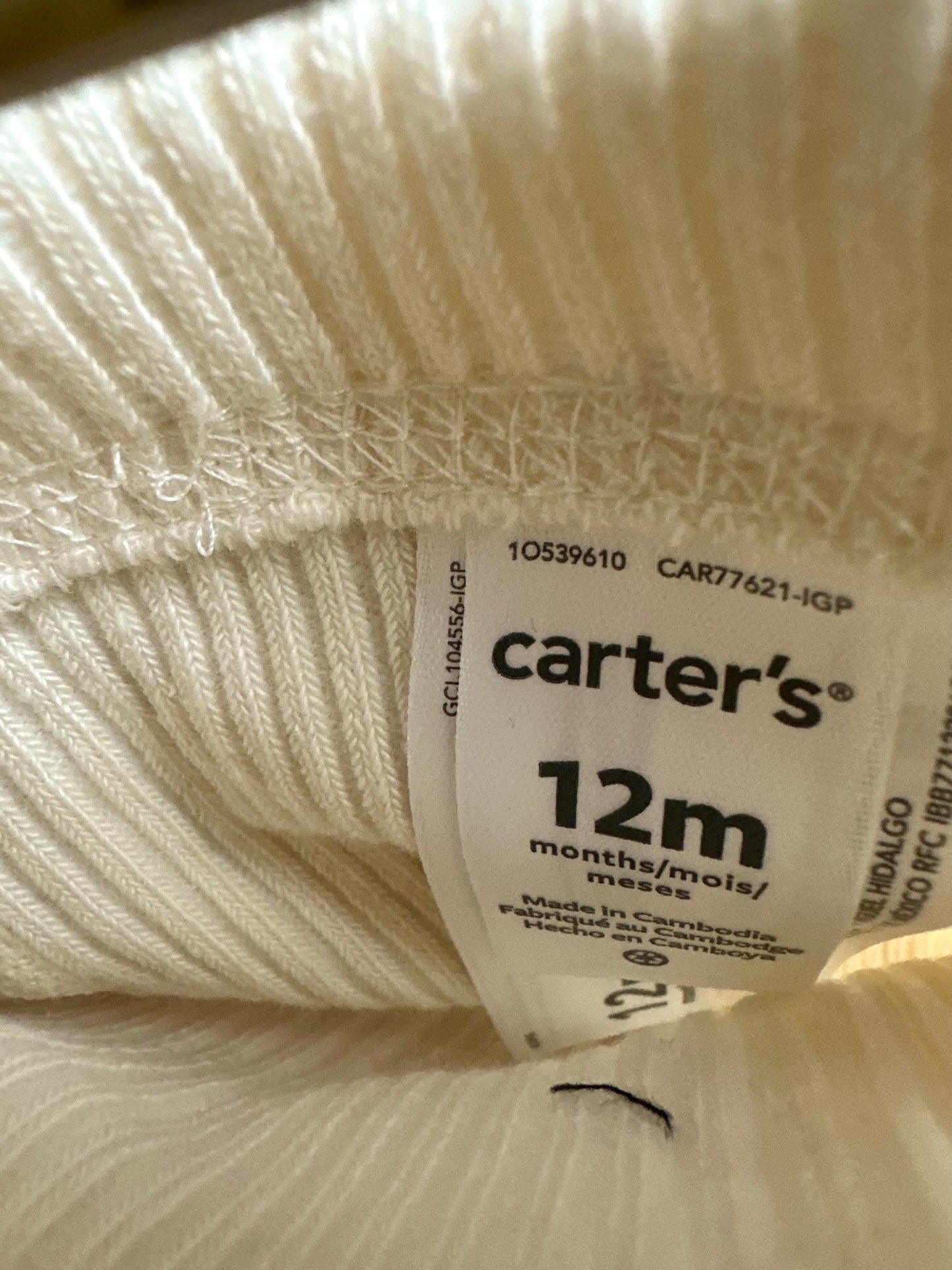 Cream Ribbed Footed Tights / 12m