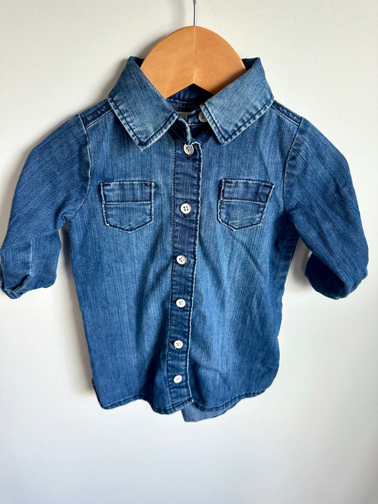 Denim Like Collared Dress / 12-18m