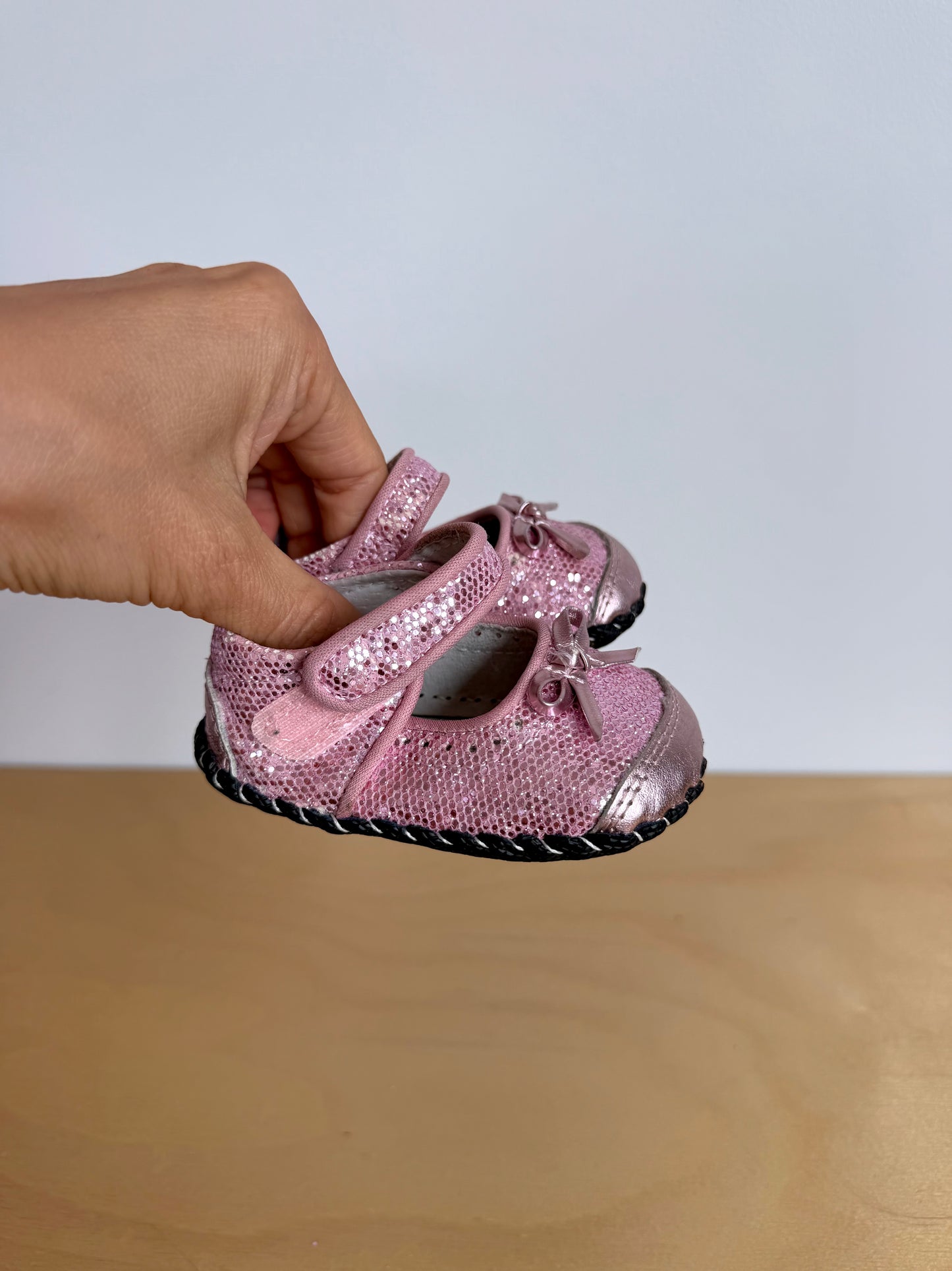Sparkle Leather Sole Shoes / 0-6m