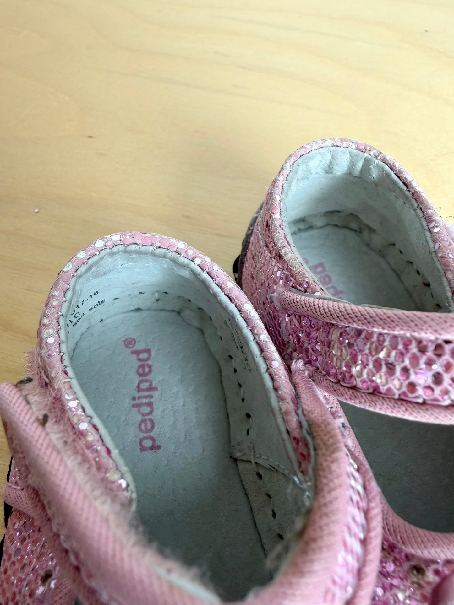 Sparkle Leather Sole Shoes / 0-6m