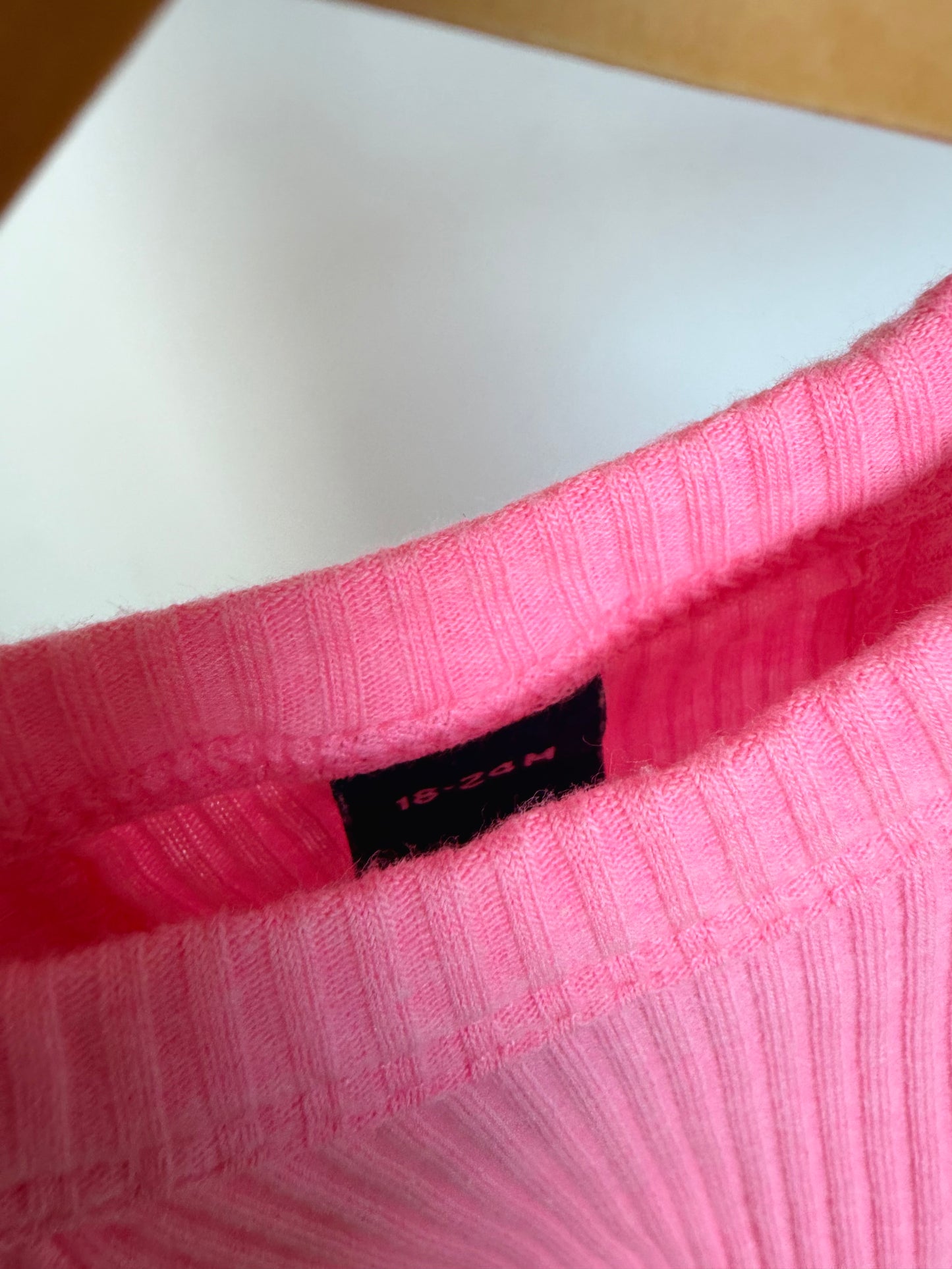 Bright Pink Ribbed Top / 18-24m