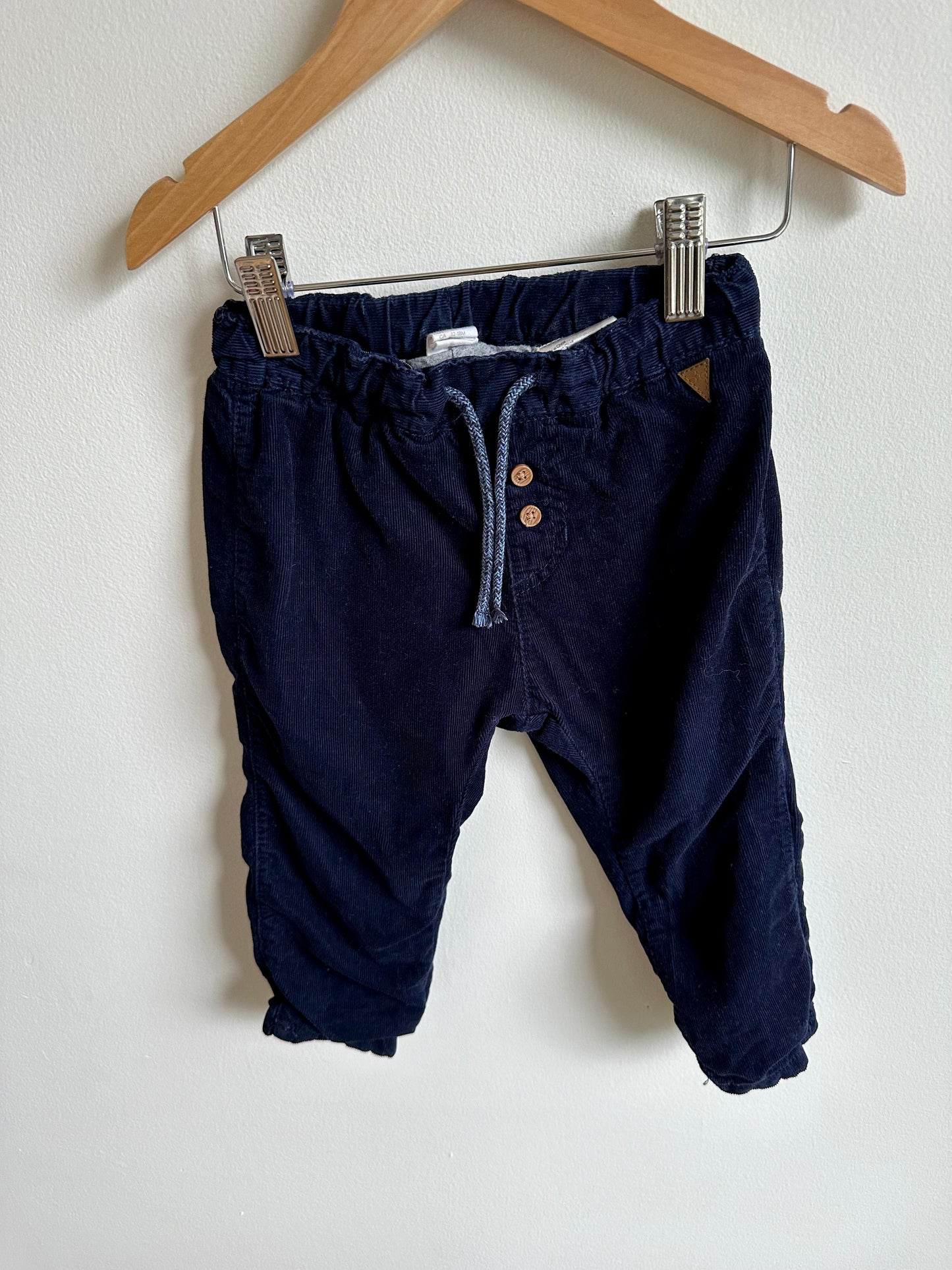 Navy Corduroy Tapered Pants / 12-18m