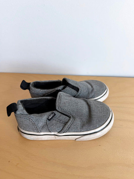 Vans Grey Slip On Shoes / Size 7 Toddler