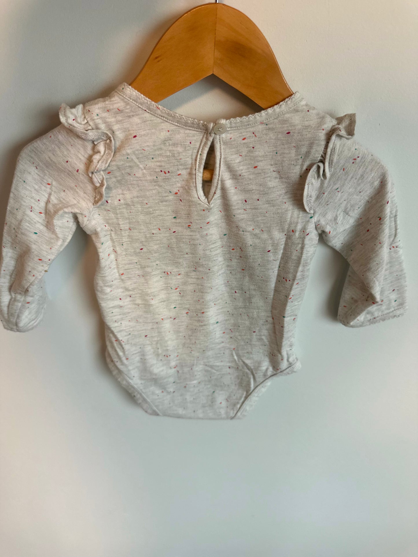 One Of A Kind Ruffle Sleeve Bodysuit / 9m