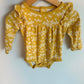 Marigold Ruffle Sleeve Floral Bodysuit / 12m